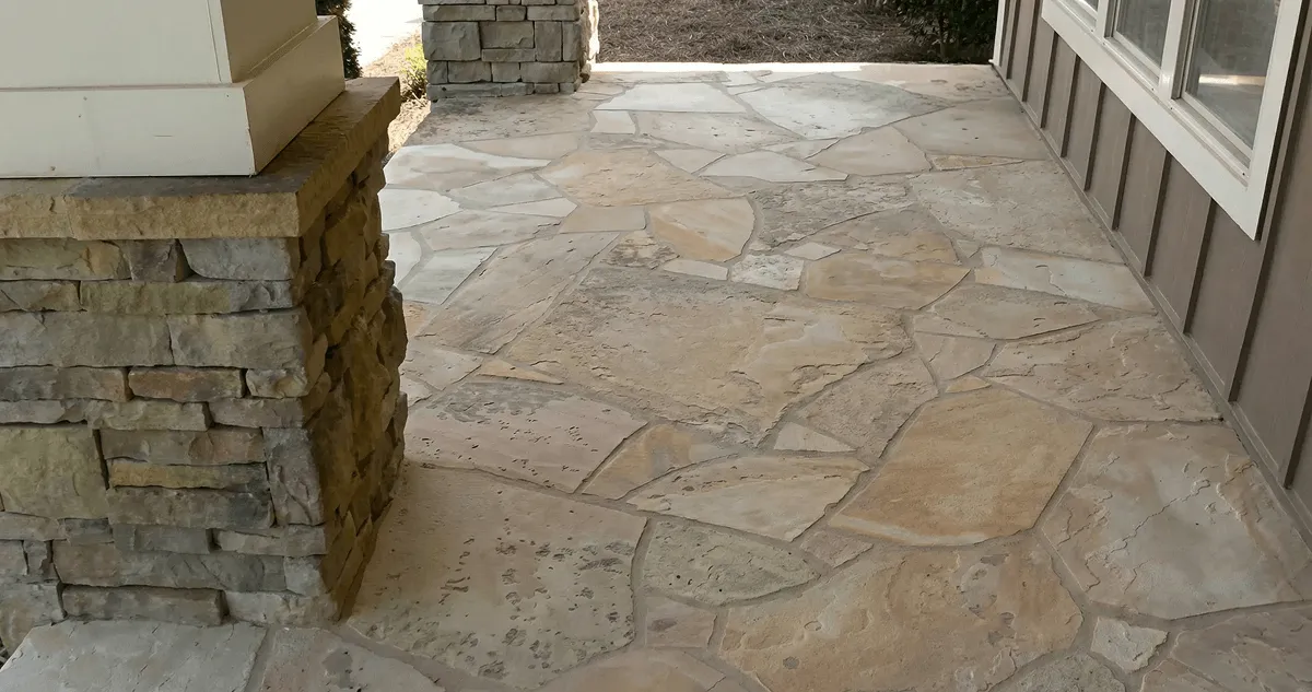 House entrance with professionally installed stone flooring in Tempe AZ